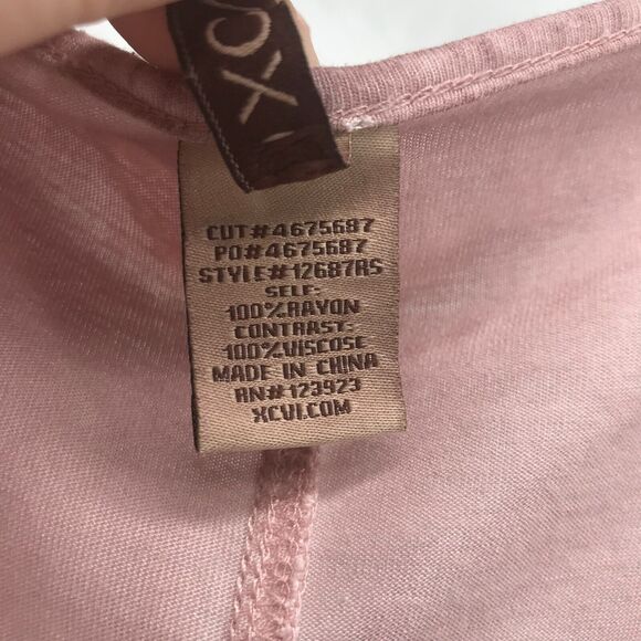 XCVI Tunic Top Womens Large Pink Cold Shoulder Short Sleeve Asymmetric Hem - Picture 5 of 9